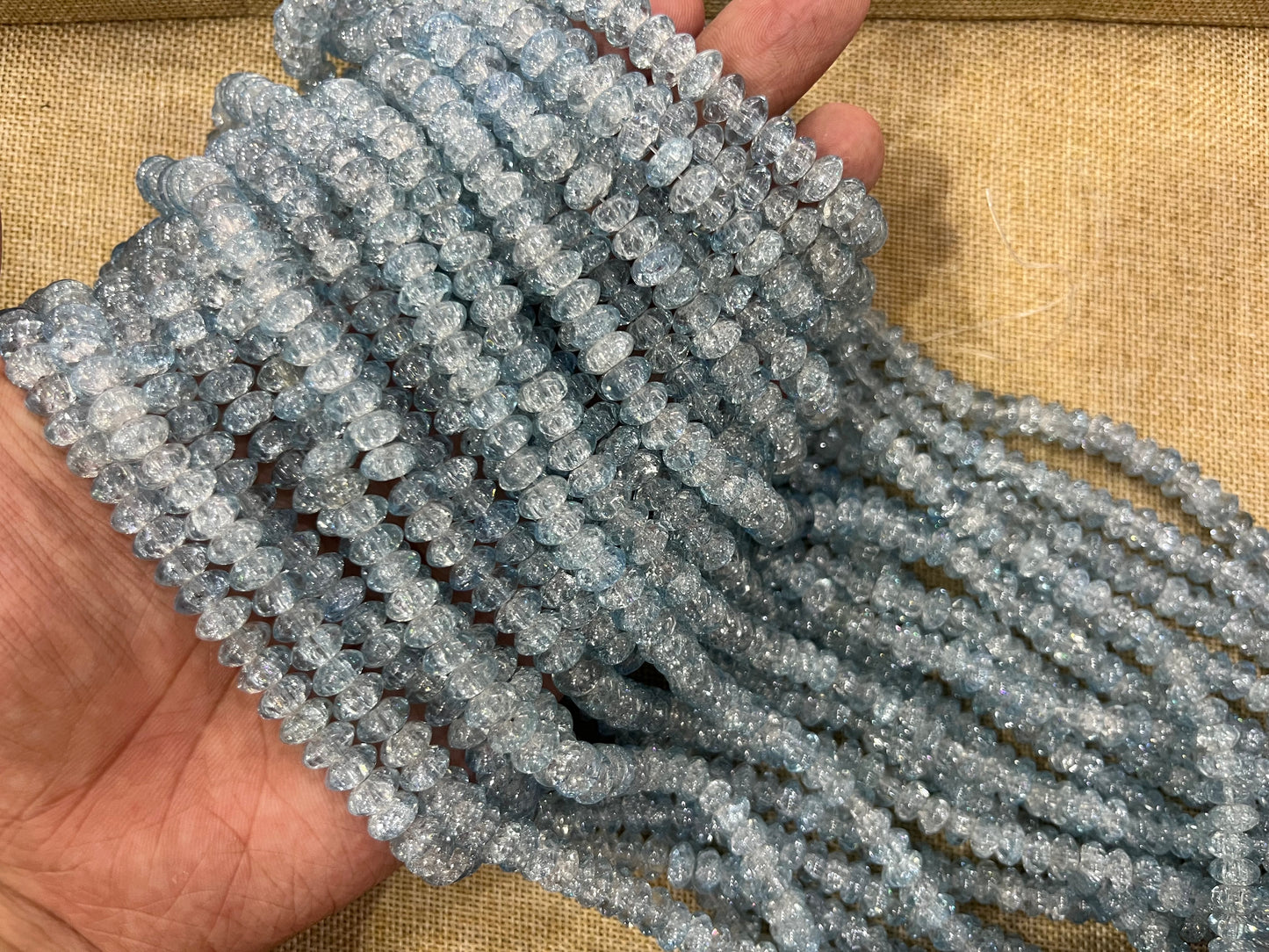 Flat Ice Crackle Beads (8x8 mm)