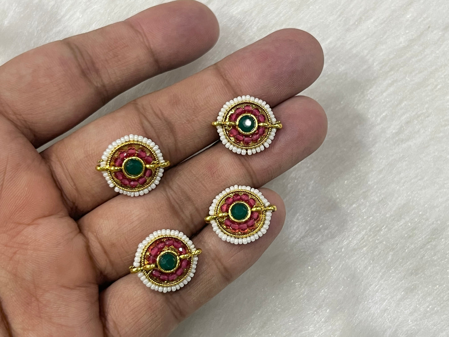 Meenakari Kundan (AGMK132)(10 mm)(12 Pcs)
