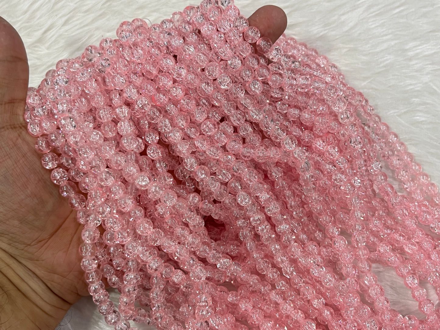 Ice Crackled Beads (8 mm) (Transparent)