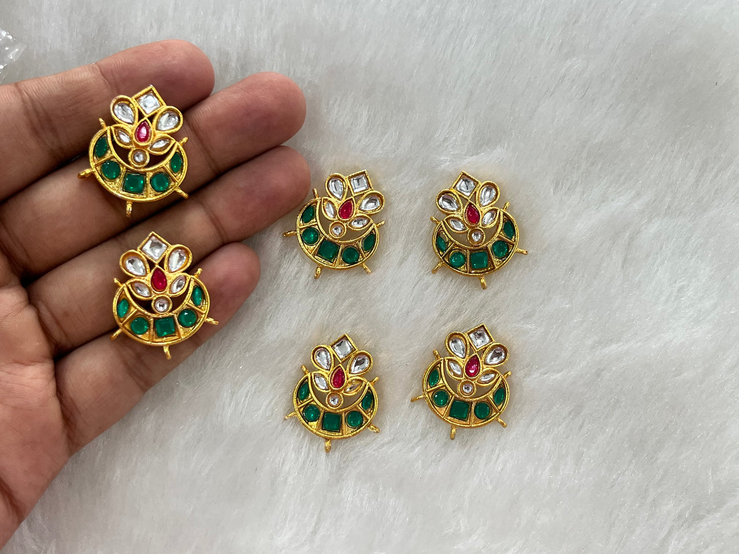 Meenakari Kundan (Chand) (28 mm) (AGMK100)(6 Pcs)