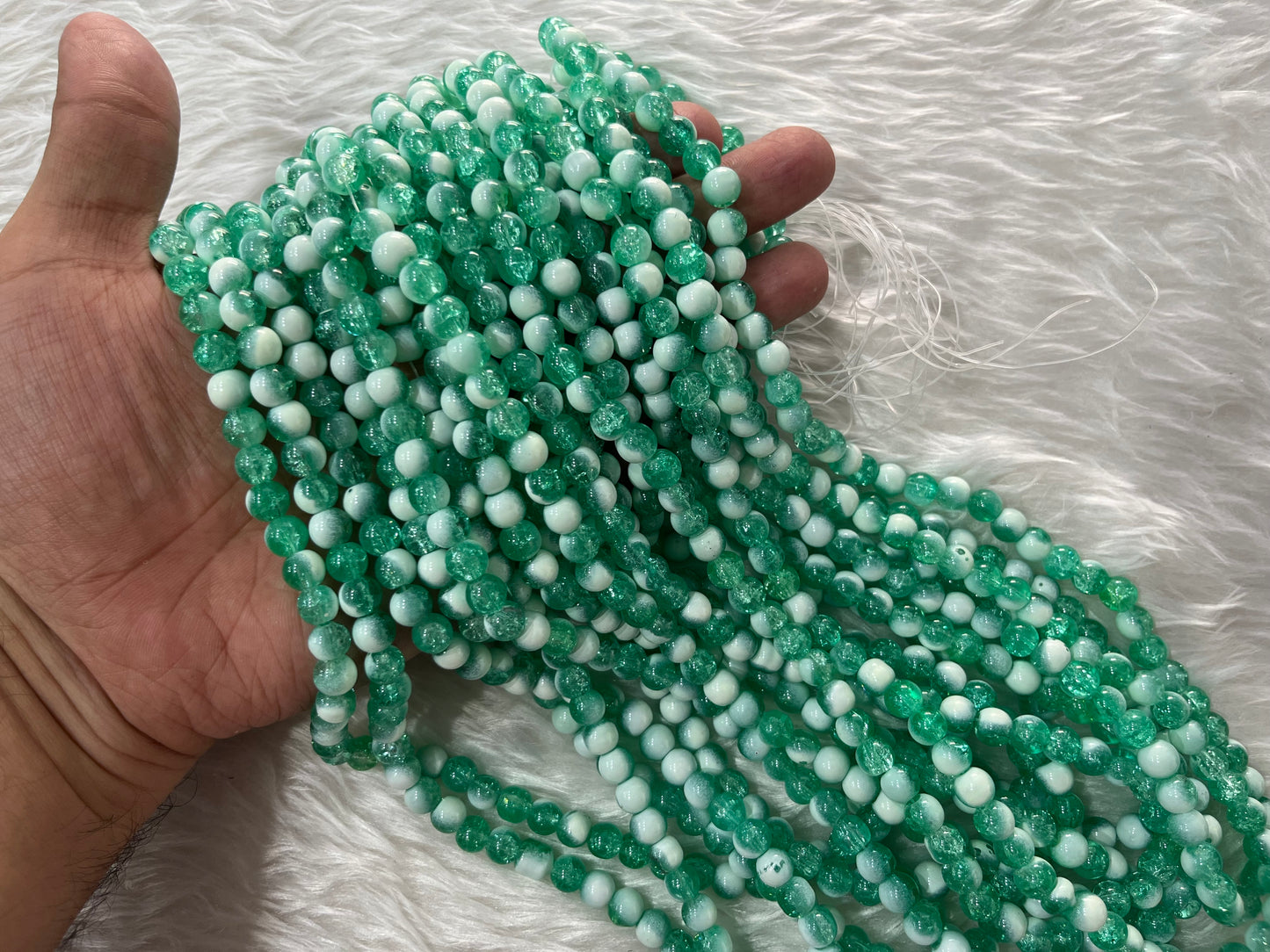 Ice Crackled Beads (8 mm) (Jelly Crackle)