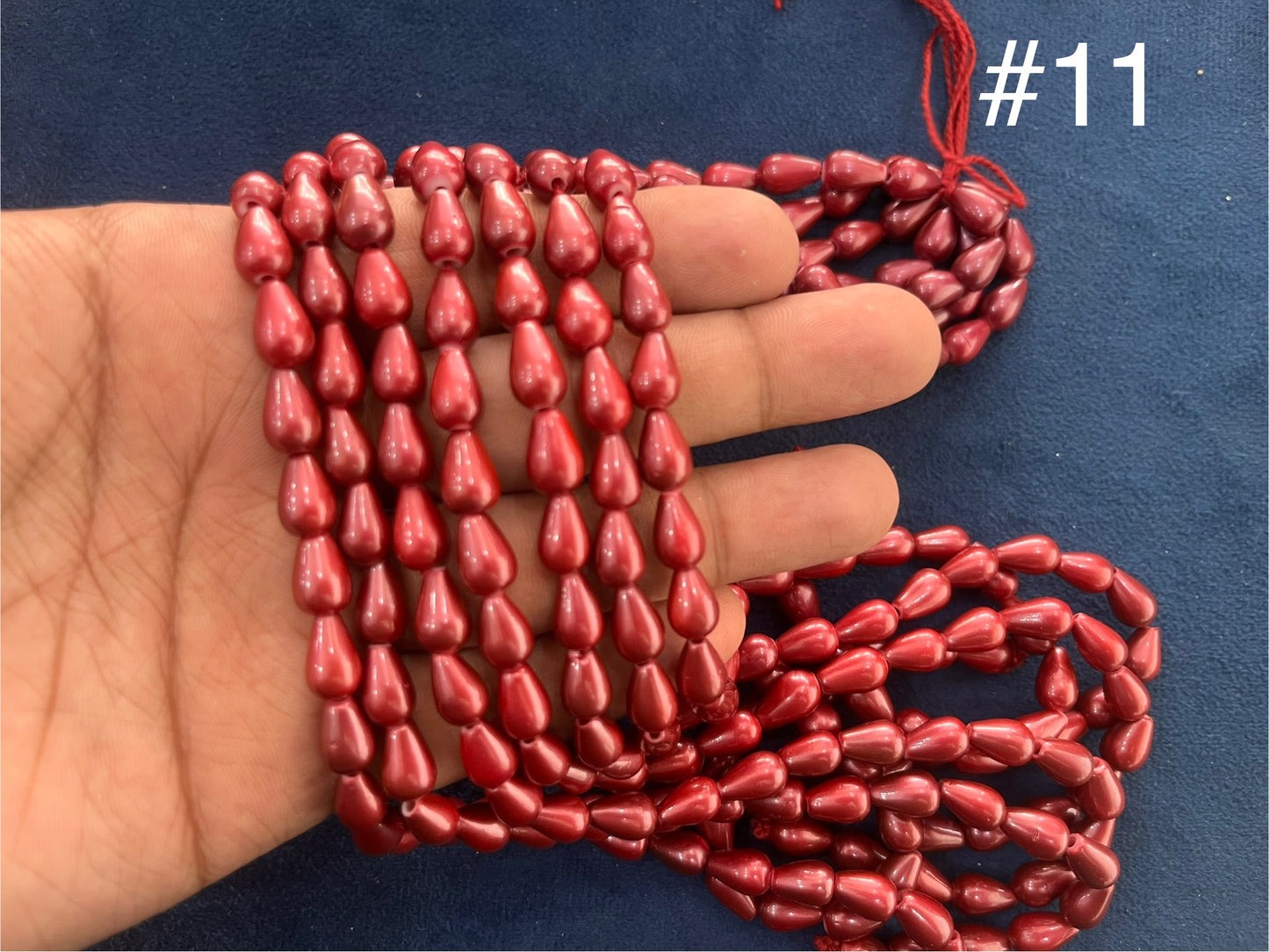 Metallic Drop Beads (6x8)