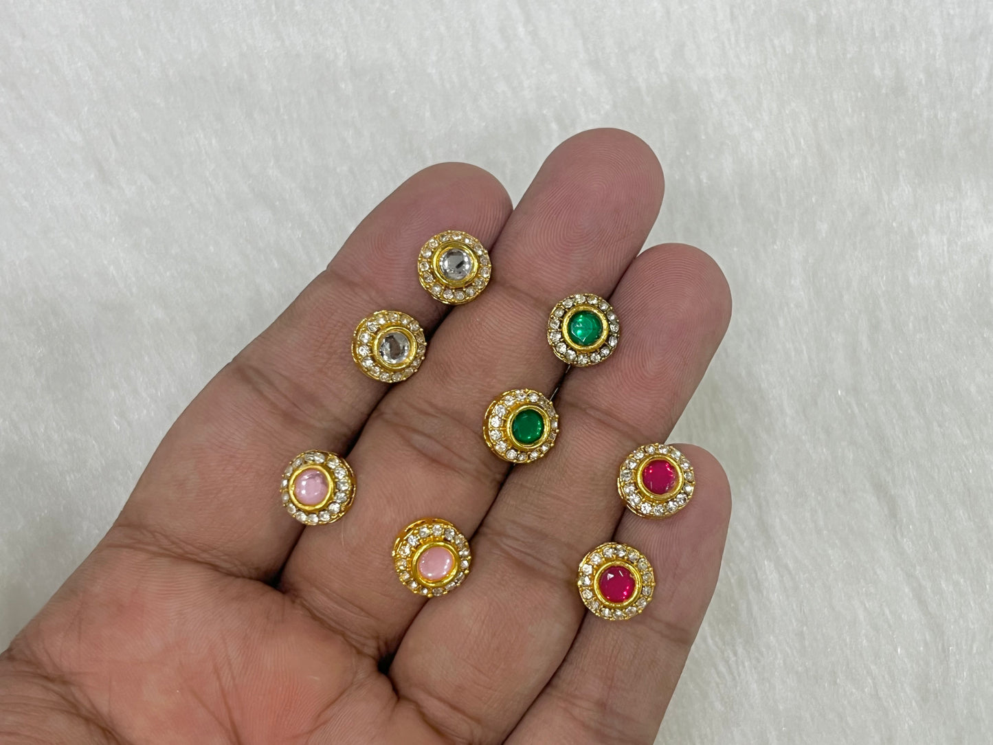 Meenakari Kundan (AGMK125)(10 mm)(12 Pcs)