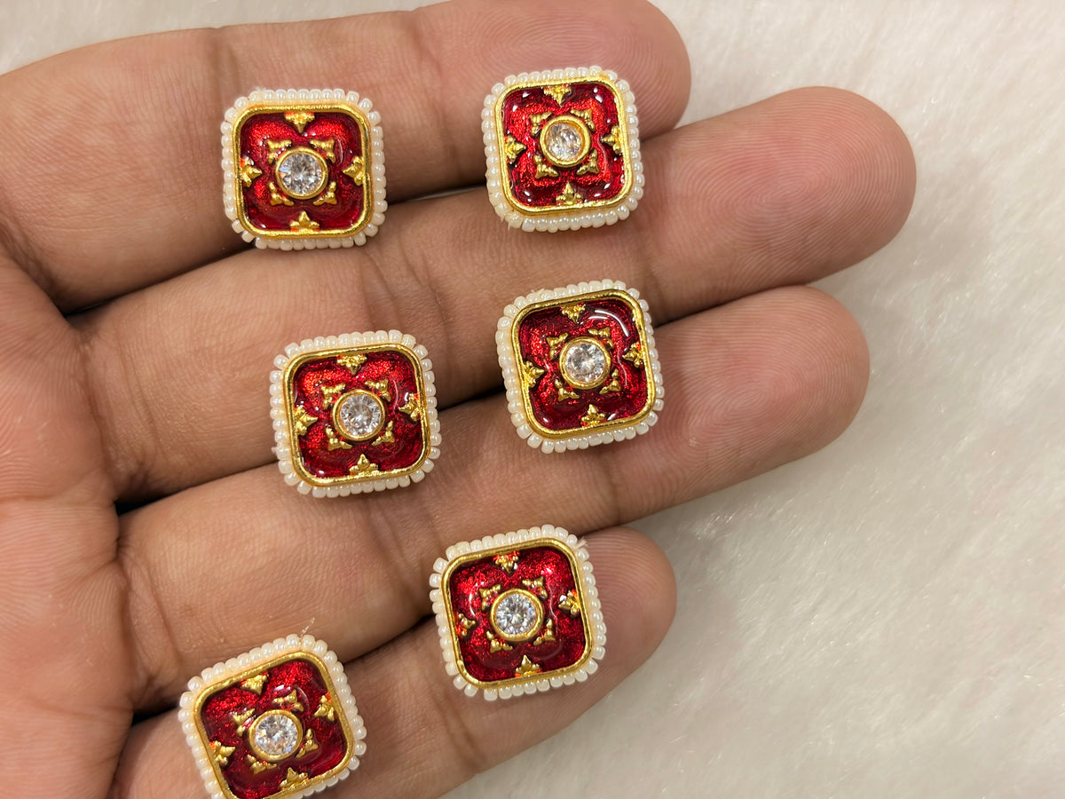 Meenakari Kundan (AGMK150)(15 mm)(12 Pcs)