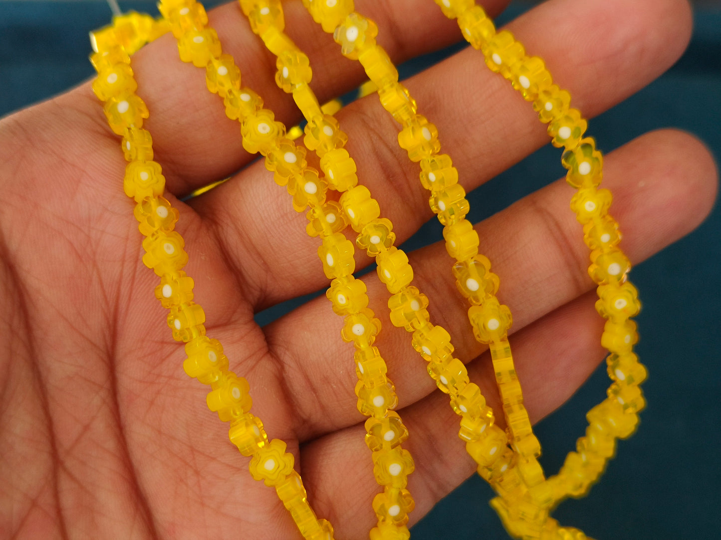 Chevron Beads (Flower Beads) (5 mm Approx) (76 Pcs)