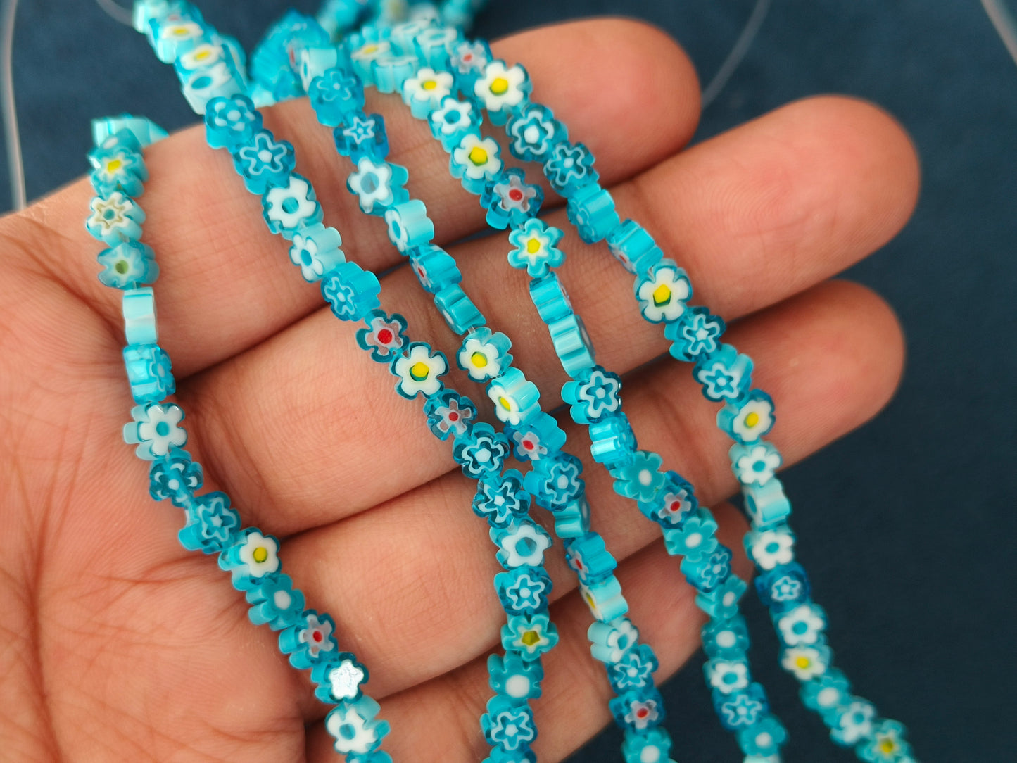 Chevron Beads (Flower Beads) (5 mm Approx) (76 Pcs)