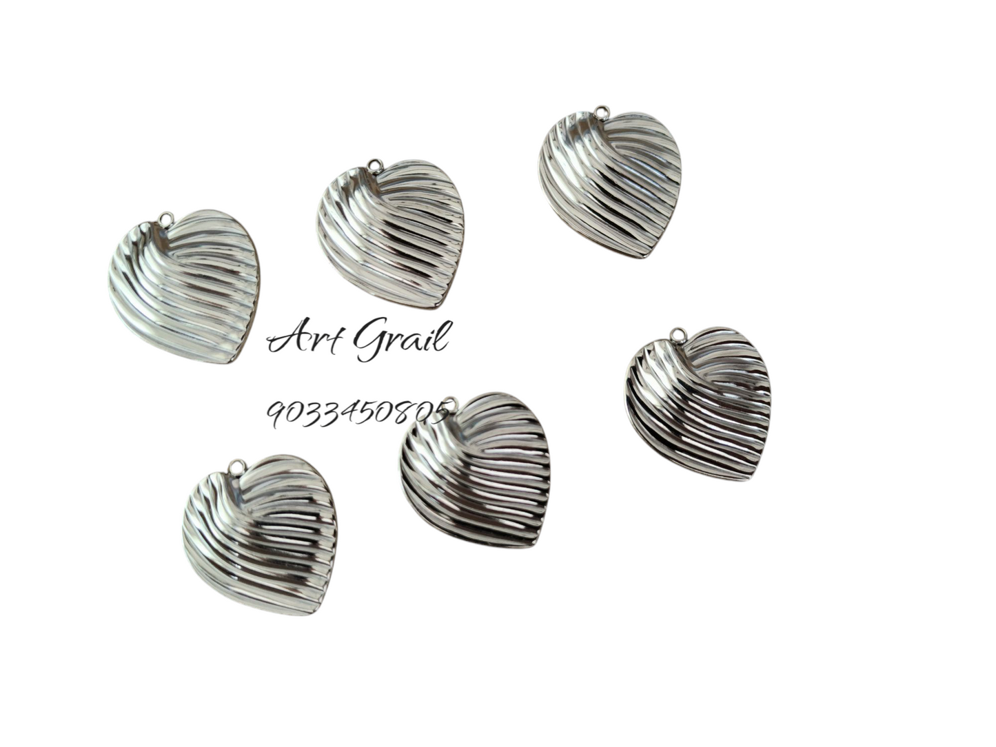 Stainless Steel Charms (AGWS132) (30 mm) (5 Pcs)