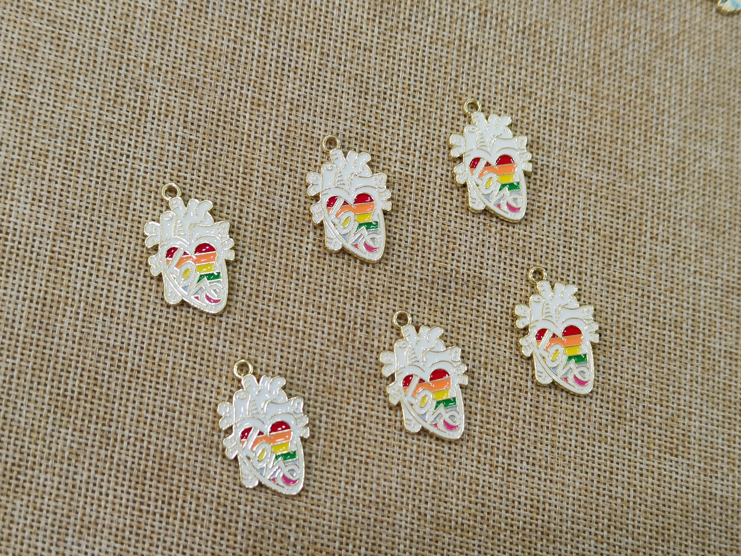 Enamel Charms (AGWS83) (25 mm) (5 Pcs)