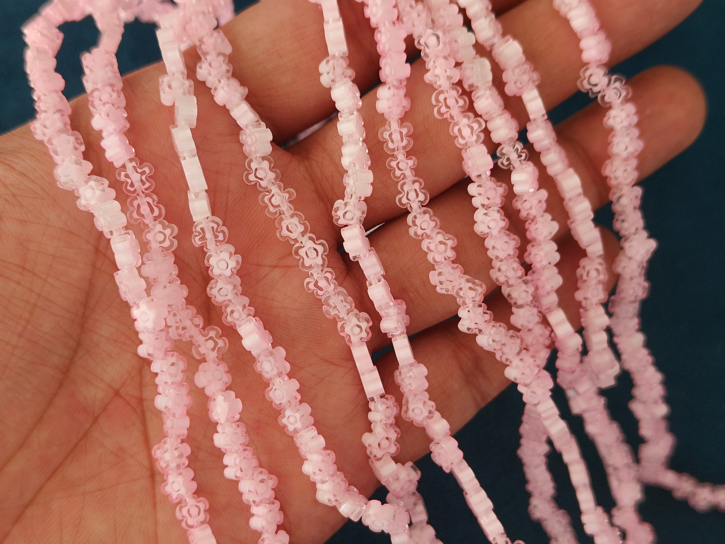 Chevron Beads (Flower Beads) (5 mm Approx) (76 Pcs)