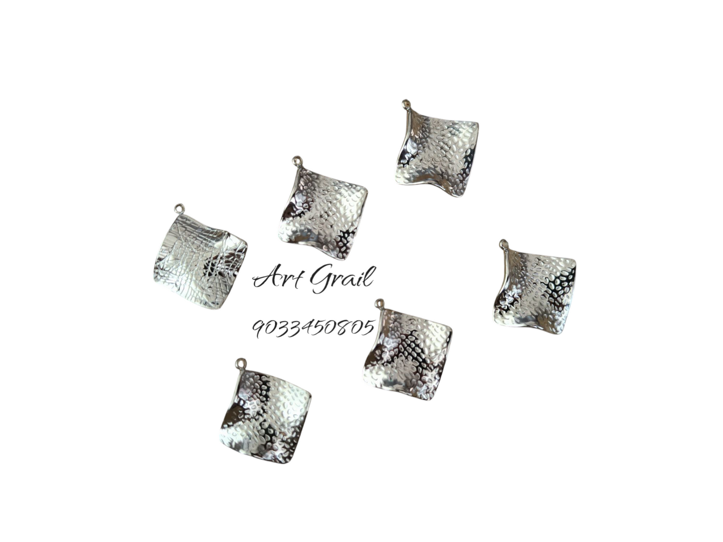 Stainless Steel Charms (AGWS129) (35 mm) (5 Pcs)