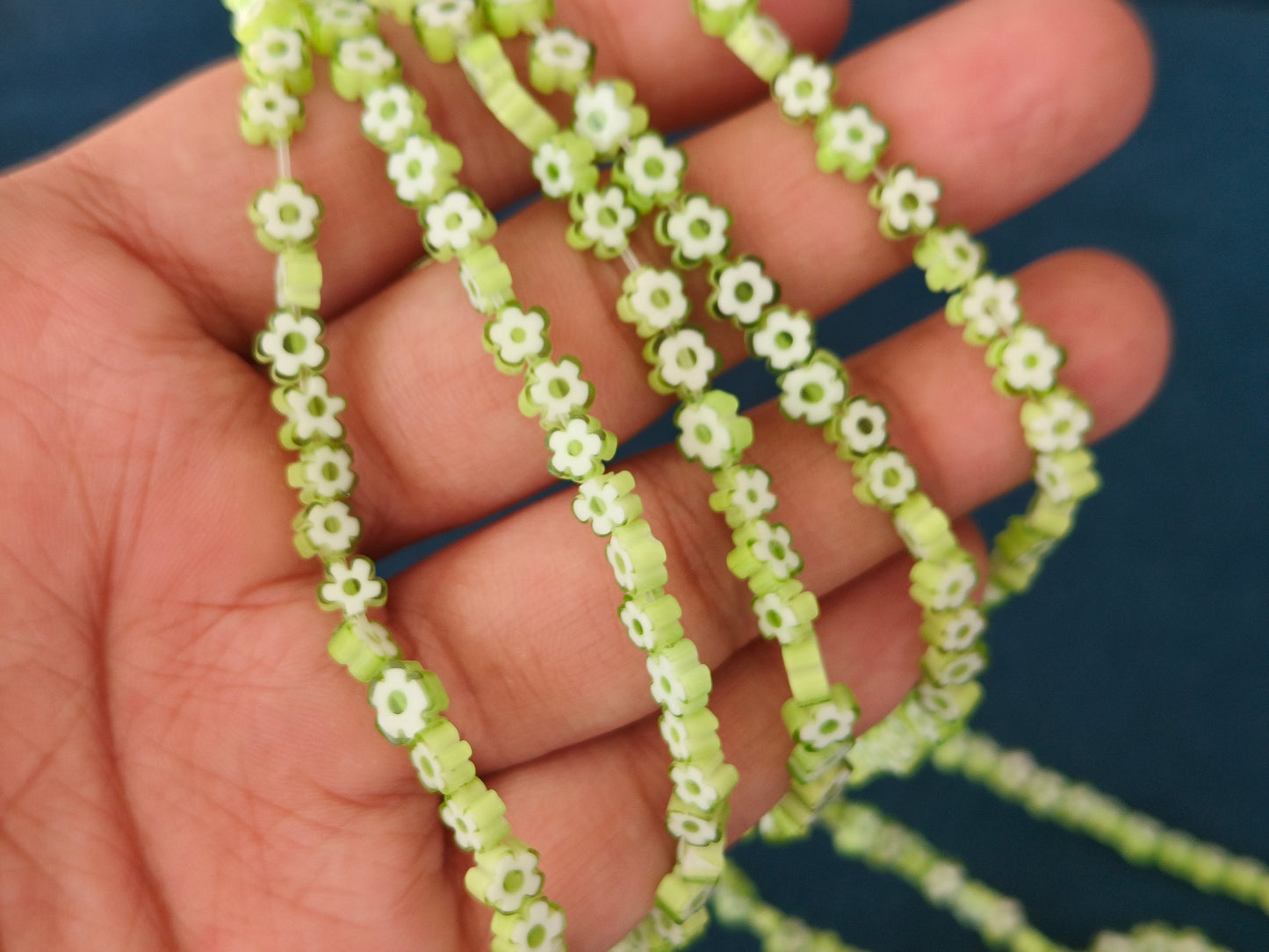 Chevron Beads (Flower Beads) (5 mm Approx) (76 Pcs)
