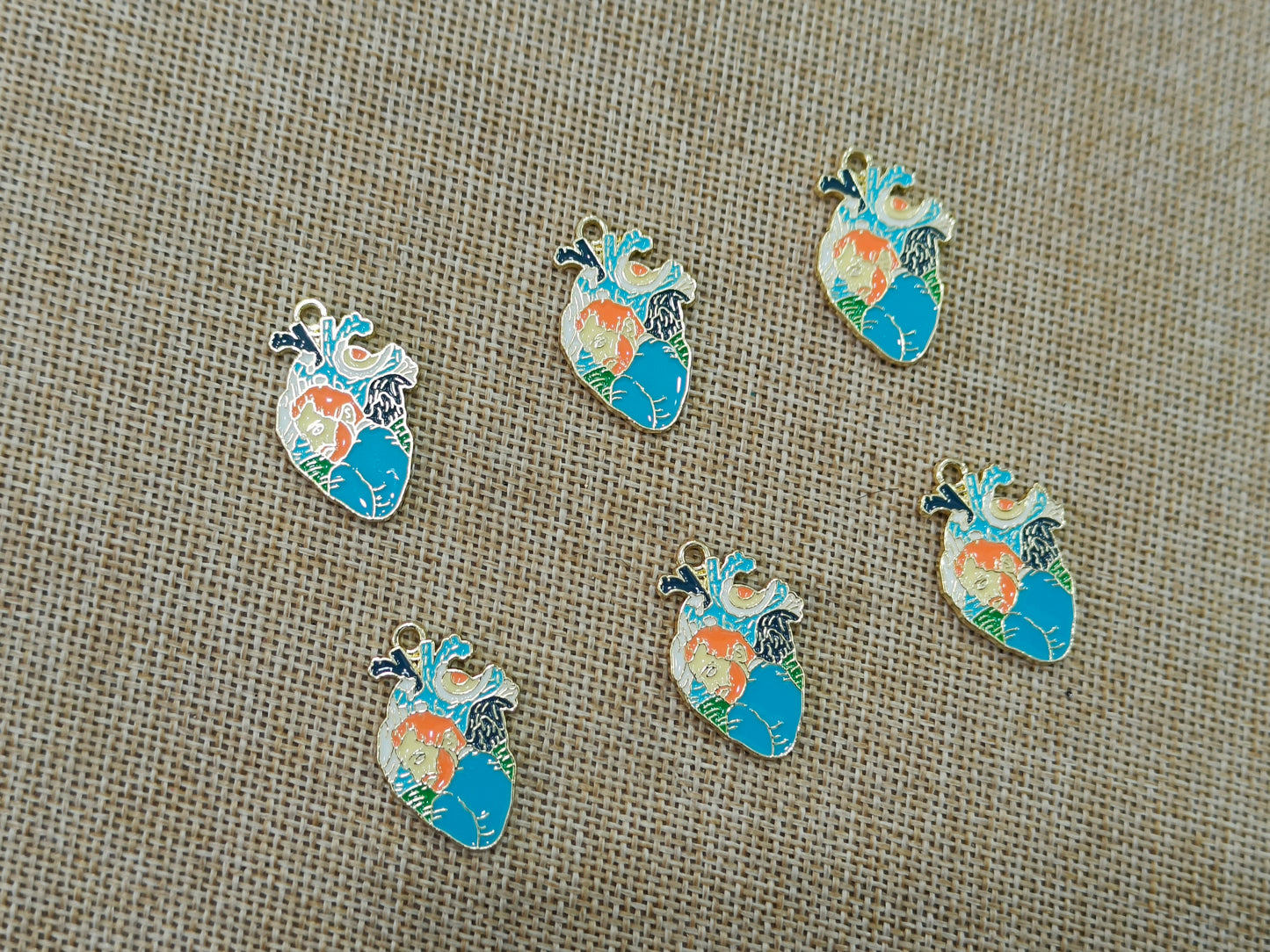 Enamel Charms (AGWS80) (25 mm) (5 Pcs)