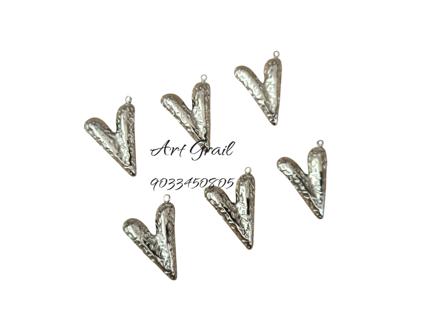 Stainless Steel Charms (AGWS133) (43 mm) (5 Pcs)