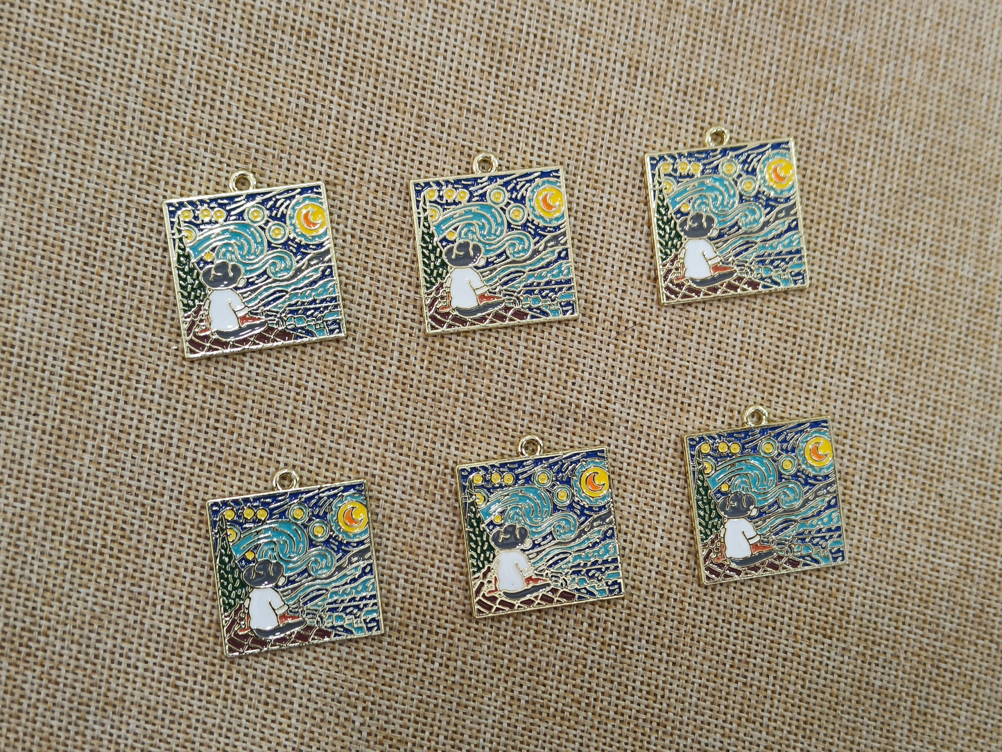 Enamel Charms (AGWS64) (27 mm) (5 Pcs)