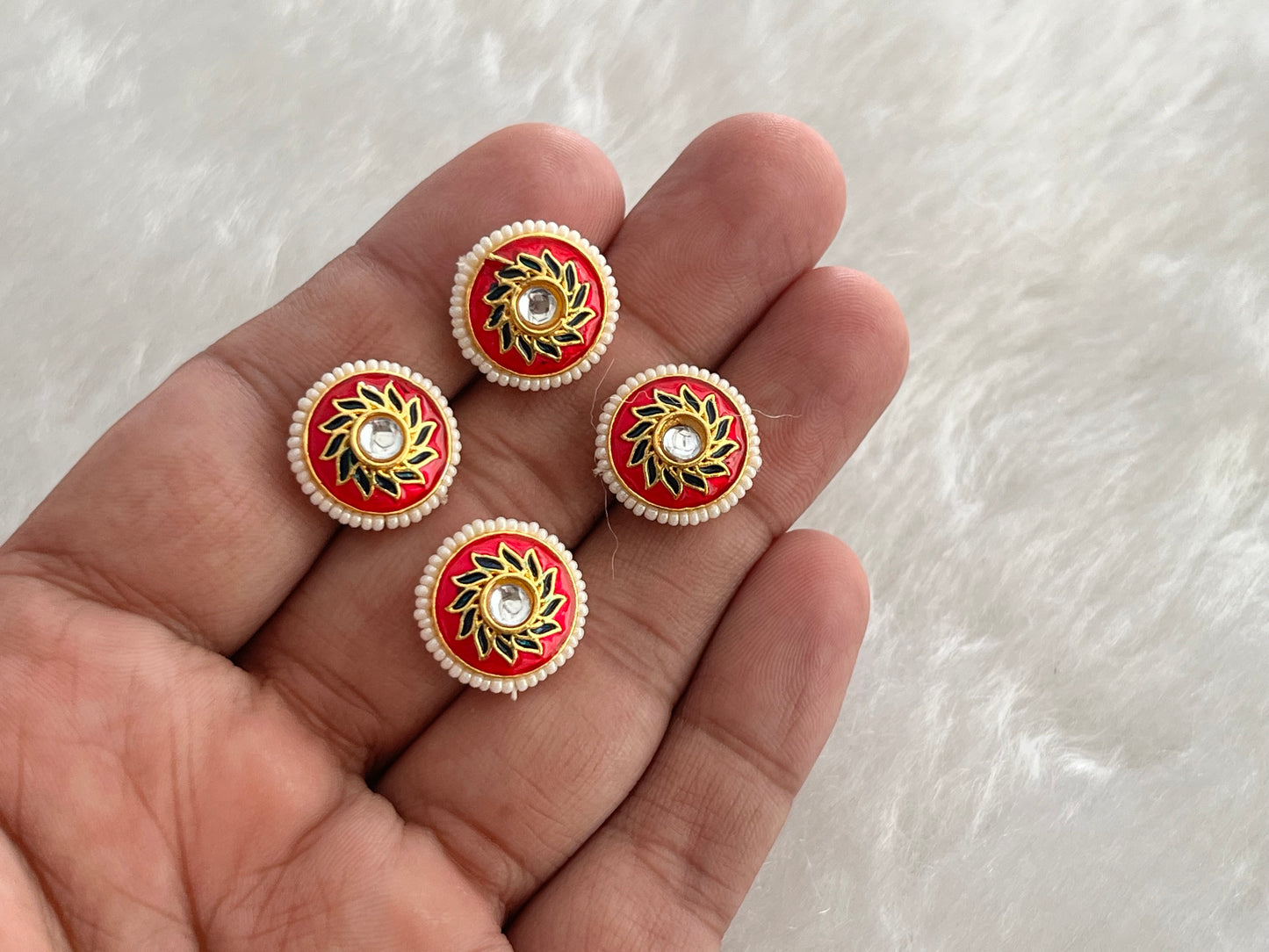 Meenakari Kundan (AGMK120)(15 mm)(12 Pcs)