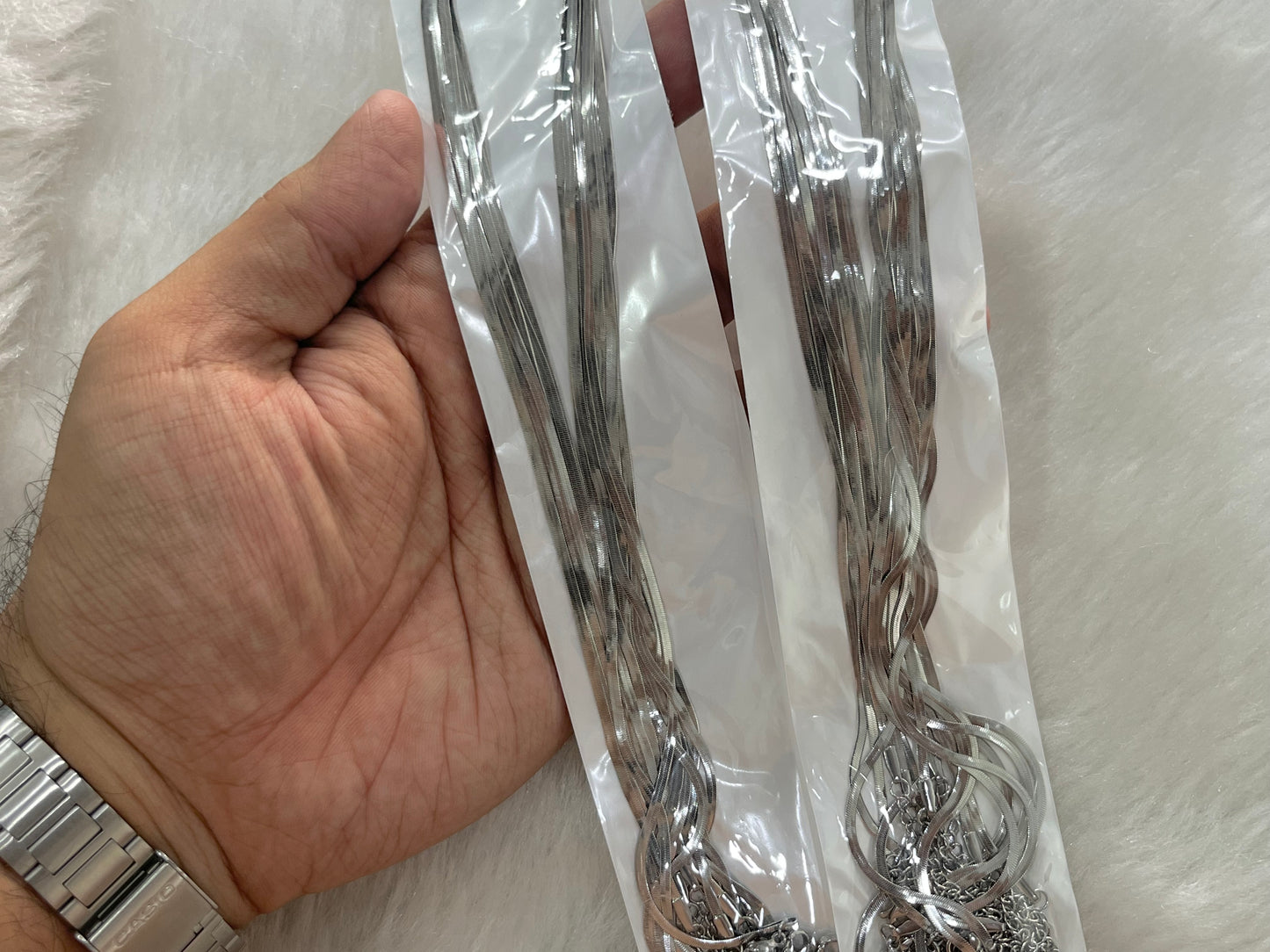 Stainless Steel Chains (Silver) (Pack of 10) (No. 6)