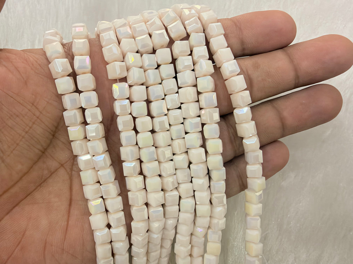 Fancy Crystal Beads (6x6 mm)(49 Beads)