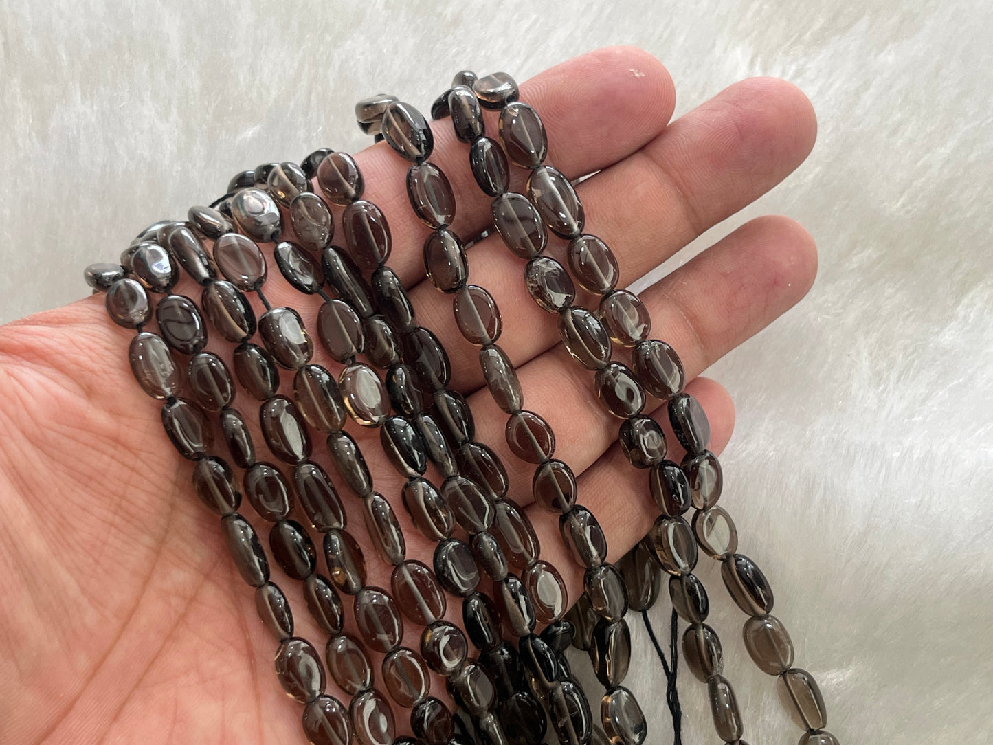 Semi-Precious Uncut Oval Beads (5x6 mm)