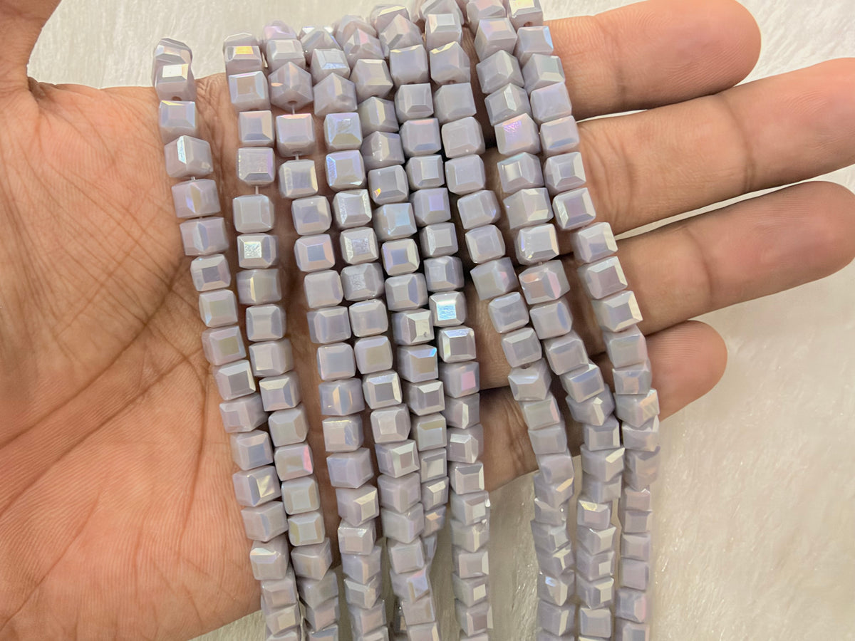 Fancy Crystal Beads (6x6 mm)(49 Beads)