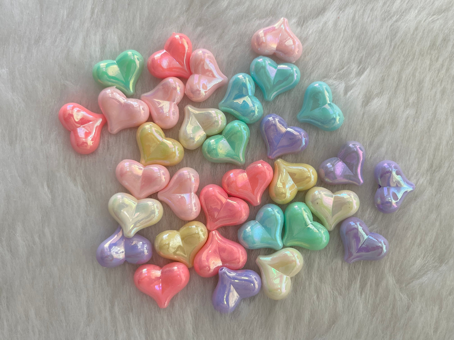 Pastel Heart Beads (50 grams)