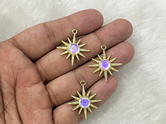 Sun Charms (AGWS264) (5 Pcs)(25 mm)