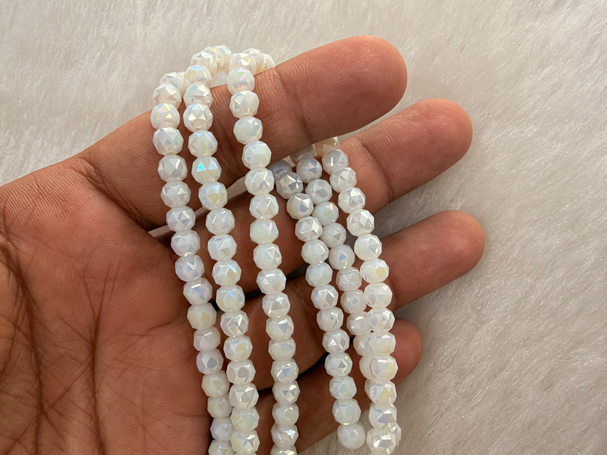 Fancy Crystal Beads (6 mm)(49 Beads)