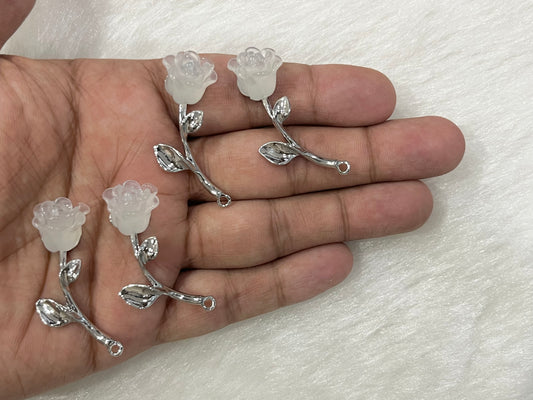 White Lily Charms (AGWS226) (Single Piece)