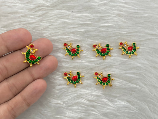 Meenakari Kundan (Lotus) (15 mm) (AGMK92) (6 Pcs)