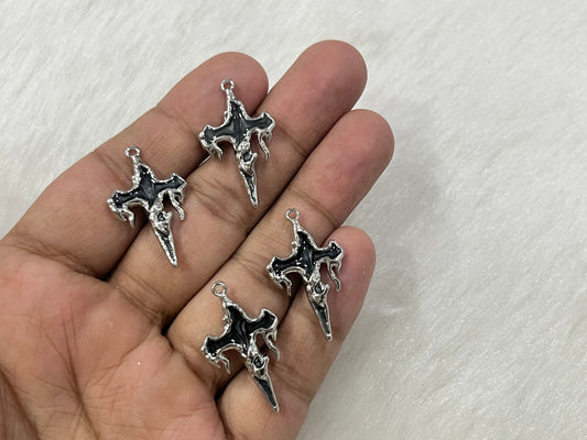 Black Melting Crosses (AGWS234) (Single Piece)