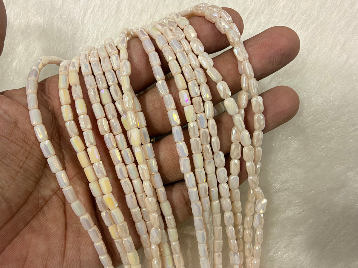 Fancy Crystal Beads (4x6 mm)(38 Beads)