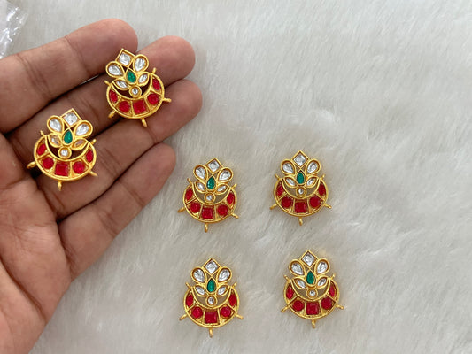 Meenakari Kundan (Chand) (28 mm) (AGMK100)(6 Pcs)