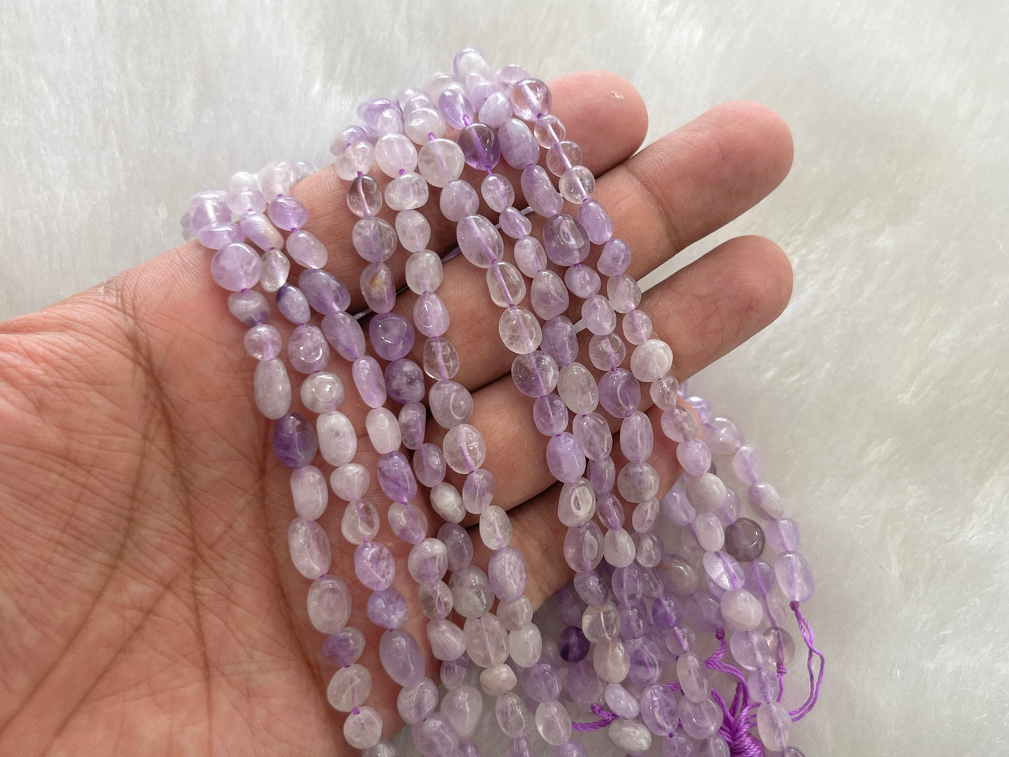 Semi-Precious Uncut Oval Beads (5x6 mm)