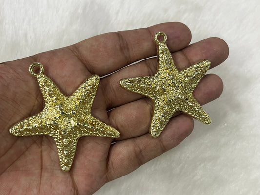 Star Charms (AGWS267) (5 Pcs)H - 30 mm) (W - 55 mm)(Single Piece)