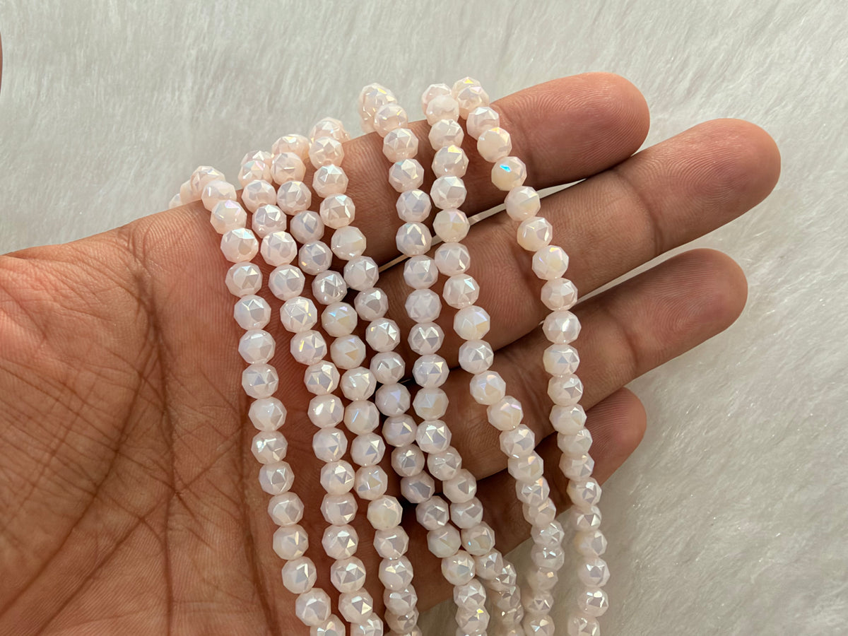 Fancy Crystal Beads (6 mm)(49 Beads)