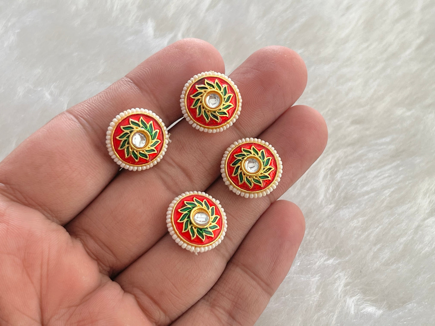 Meenakari Kundan (AGMK120)(15 mm)(12 Pcs)