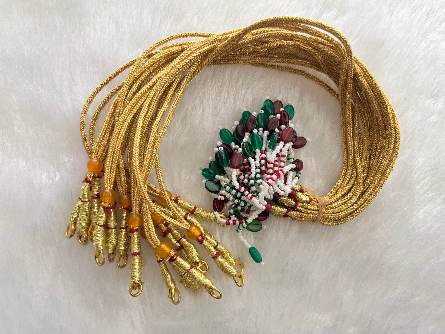 Premium Necklace Dori (Golden)(With Locks)(12 Pcs) (Single Line)