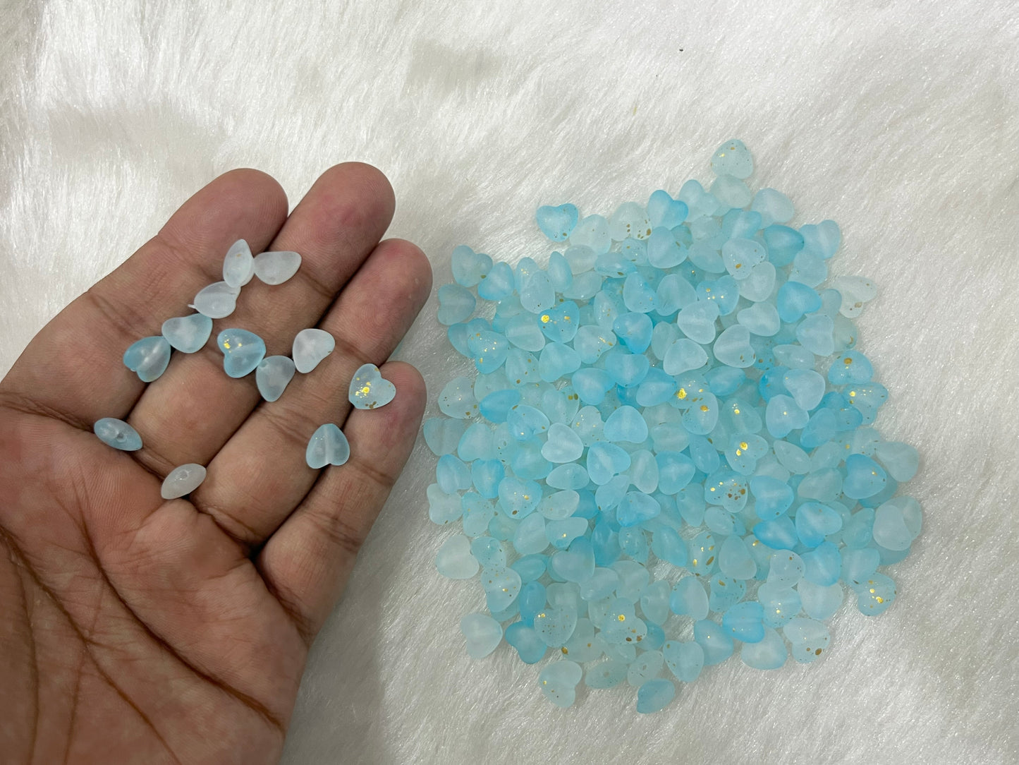 Frosted Heart Beads (50 grams) (10 mm)