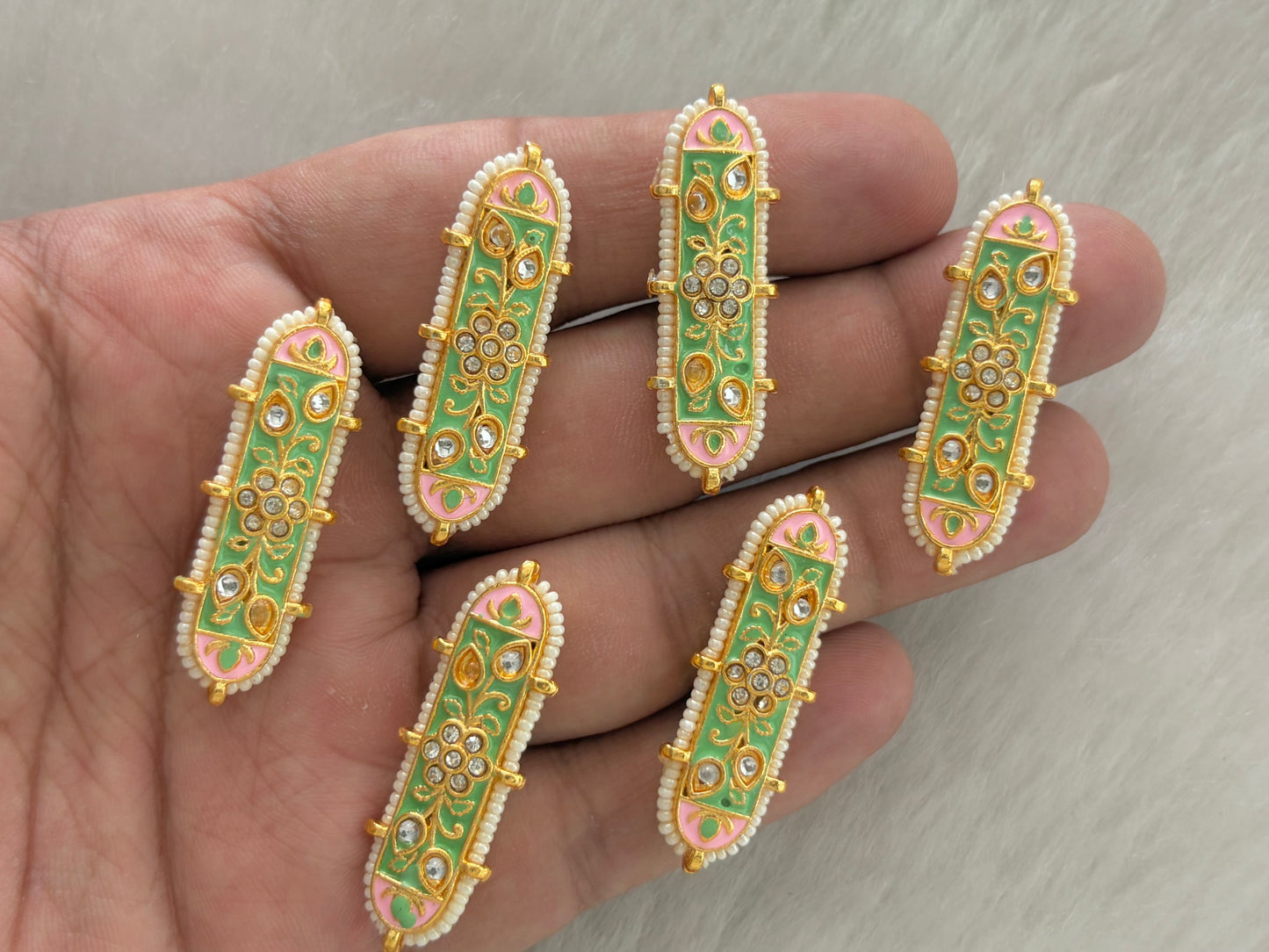 Meenakari Kundan (AGMK142)(40 mm)(6 Pcs)