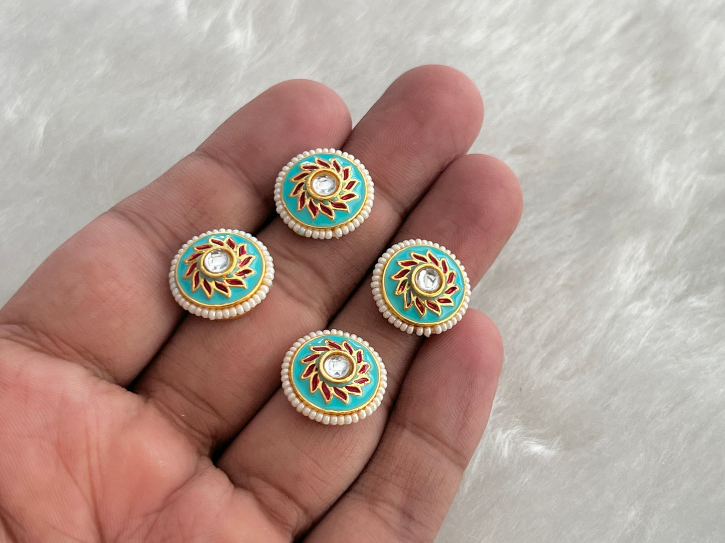Meenakari Kundan (AGMK120)(15 mm)(12 Pcs)