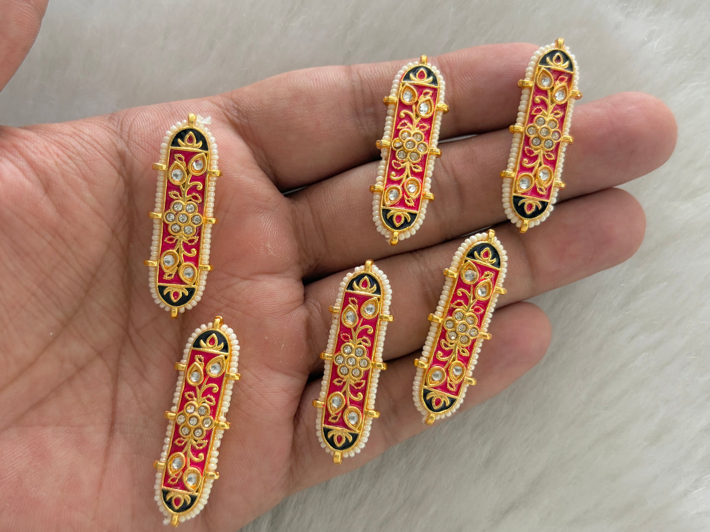 Meenakari Kundan (AGMK142)(40 mm)(6 Pcs)