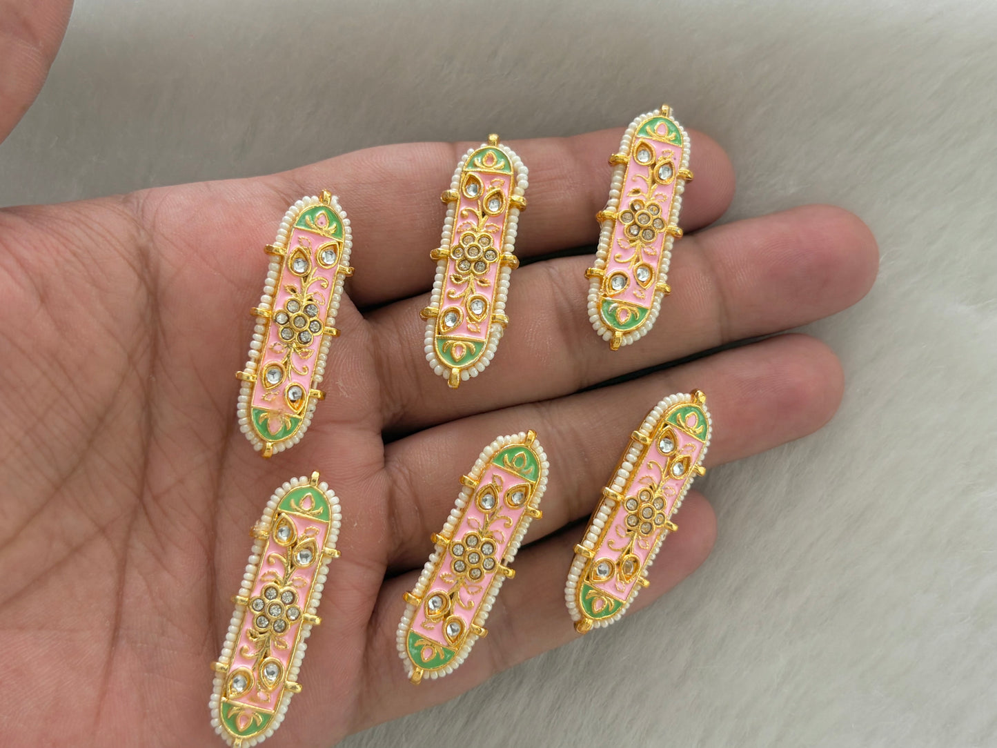 Meenakari Kundan (AGMK142)(40 mm)(6 Pcs)