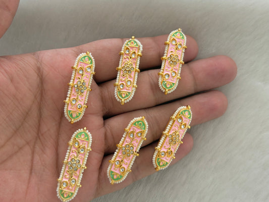 Meenakari Kundan (AGMK142)(40 mm)(6 Pcs)