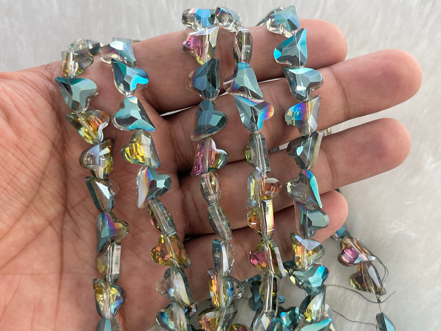 Fancy Beads (Heart) (60 Pcs) (9 mm)