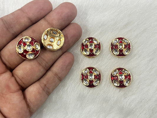 Meenakari Kundan (14 mm) (AGMK111) (6 Pcs)