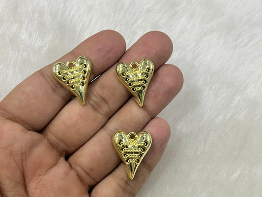 Heart Charms(AGWS250) (5 Pcs)(23 mm)