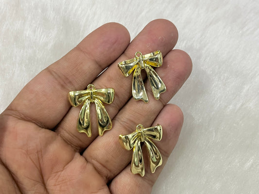 Bow Charms (AGWS253) (5 Pcs)(28 mm)