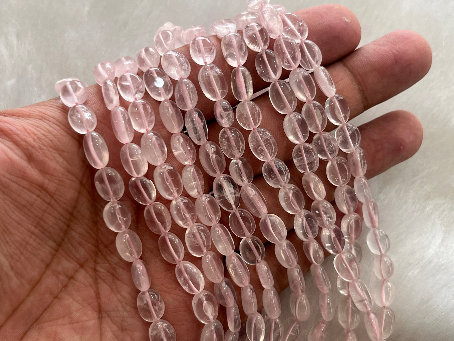 Semi-Precious Uncut Oval Beads (5x6 mm)