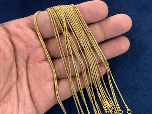 Stainless Steel Chains (Golden) (Pack of 10) (No. 5)
