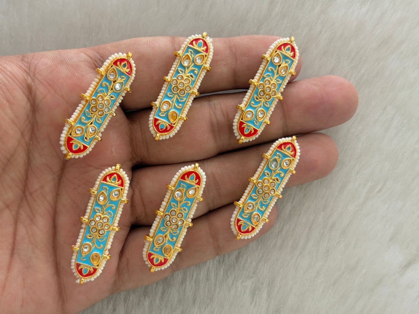 Meenakari Kundan (AGMK142)(40 mm)(6 Pcs)