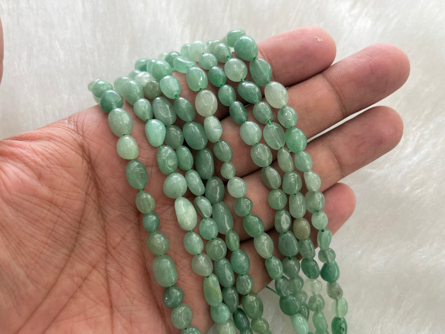 Semi-Precious Uncut Oval Beads (5x6 mm)